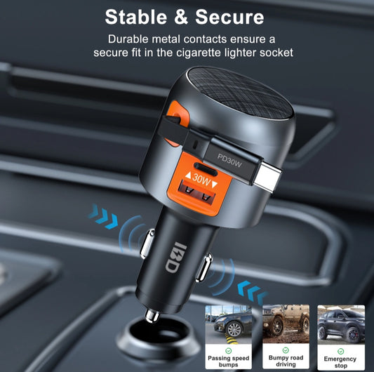 Retractable car charger